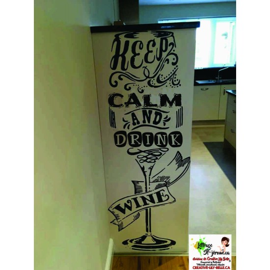 keep calm wine for wall ST06